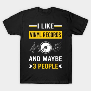 3 People Vinyl Record Records T-Shirt